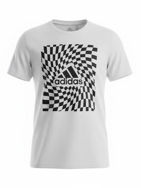 adidas Kids Black and White Checkered Tee